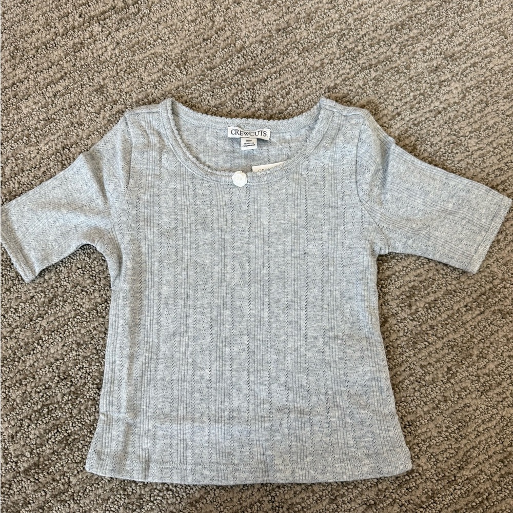 Crewcuts Girls' short-sleeve pointelle T-shirt
